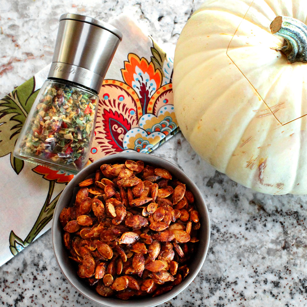 Roasted Pumpkin and Squash Seeds with Molly’s Mills