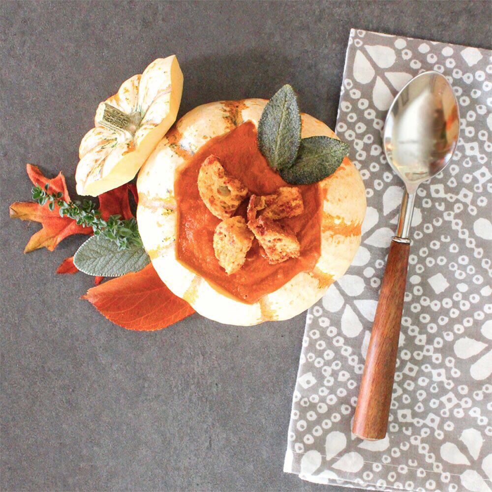 Roasted Pumpkin, Garlic & Carrot Bisque