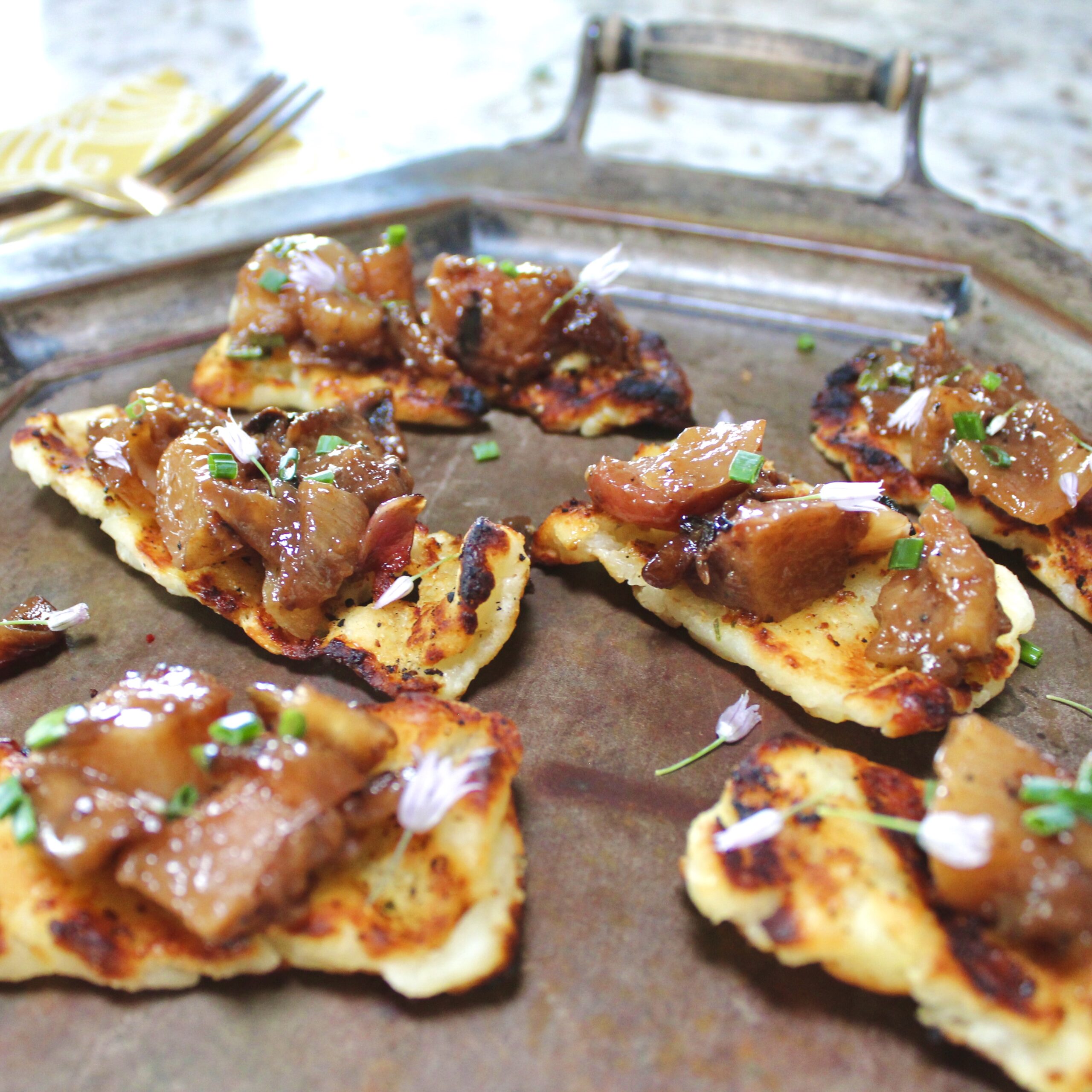 Grilled Peach Chutney with Halloumi Cheese