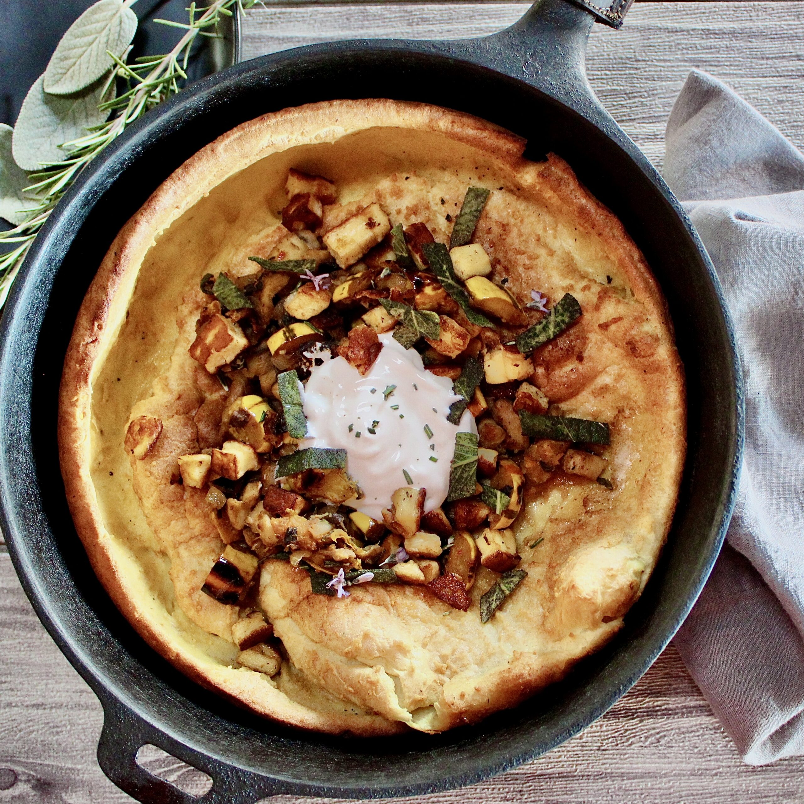 Savory Dutch Baby with Rustic Fall Inspired Duxelles